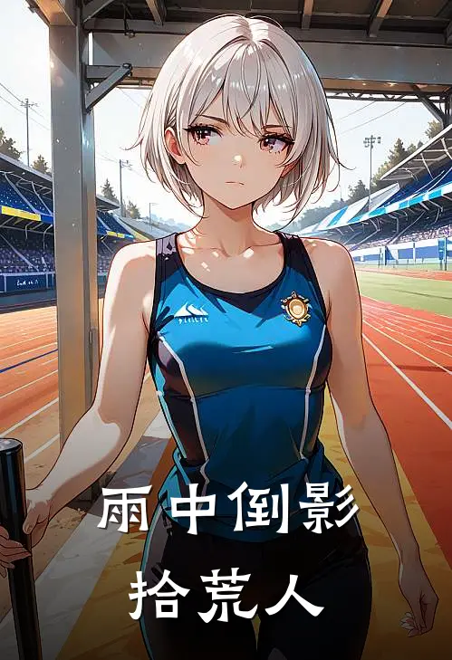 雨中倒影拾荒人